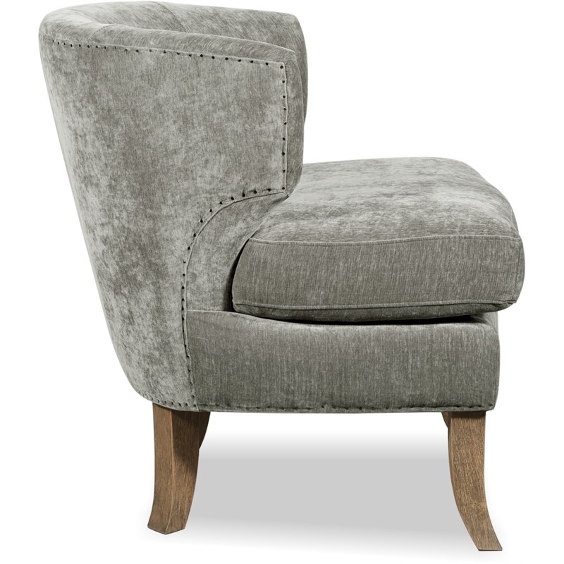 Tommy Hilfiger Swansea Wingback Chair Smoke Gray Crushed Velvet