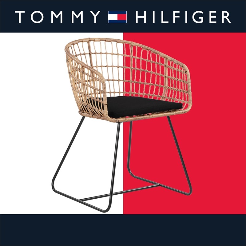 Tommy Hilfiger Graham Rattan Lounge Chair Black