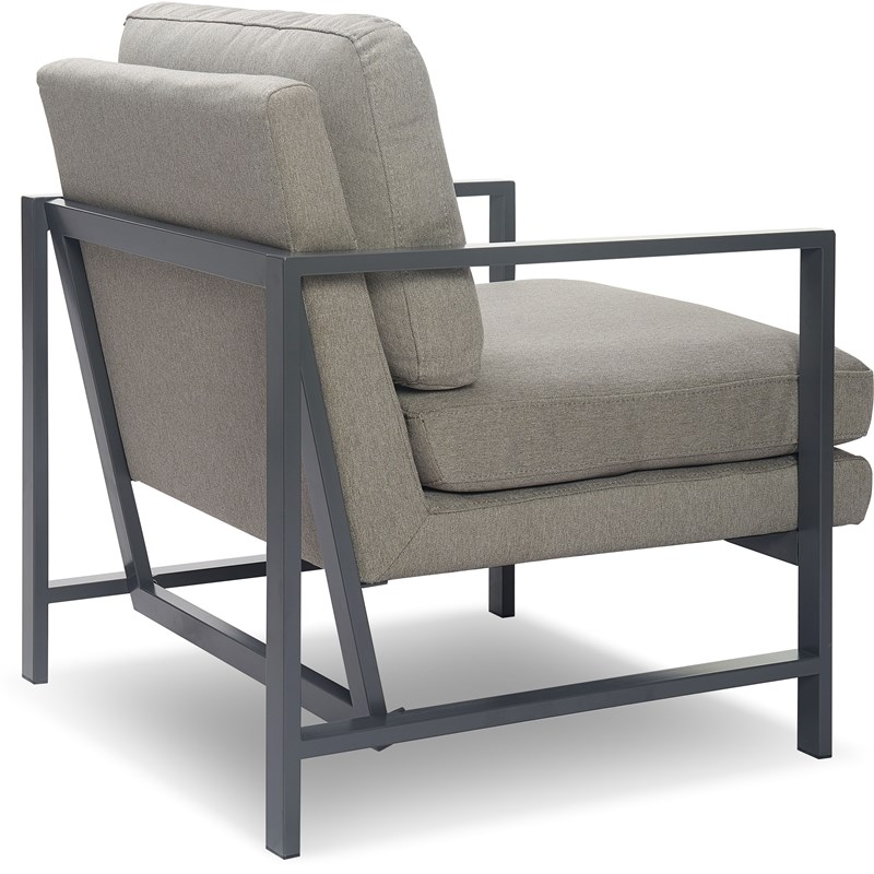 Tommy Hilfiger Russell Bronze Metal Frame Accent Chair Grey