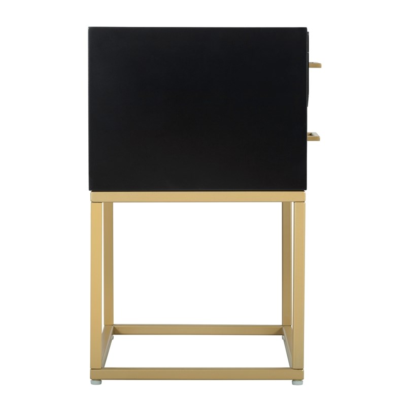 Tommy Hilfiger Ellias Bedside Table Black and Gold Homesquare