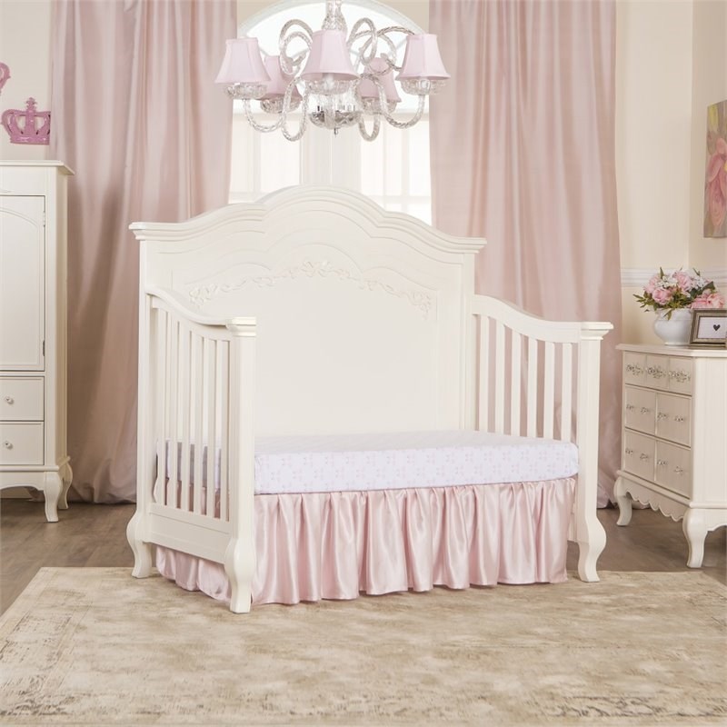 Evolur Aurora 5in1 Convertible Crib in Ivory Lace Homesquare