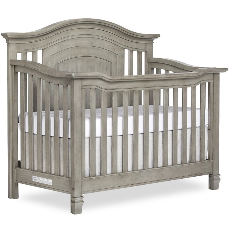 Convertible Crib In Ash Gray Homesquare, Evolur Fairbanks Dresser White