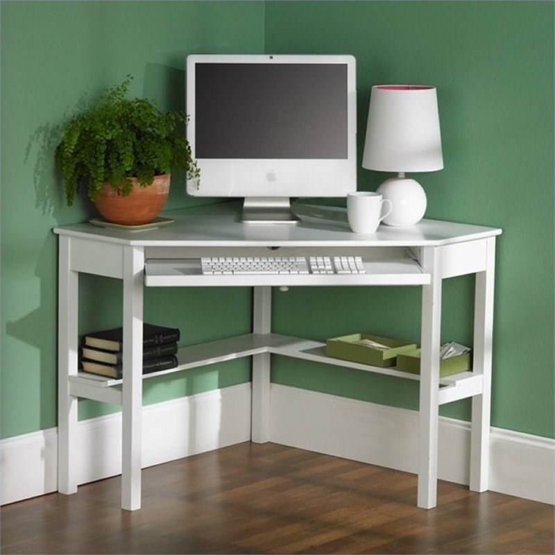 Scranton & Co Corner Computer Desk in White
