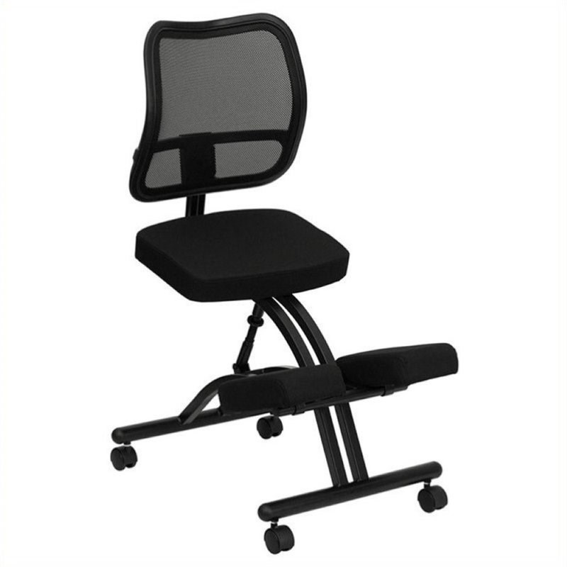 Scranton & Co Mobile Ergonomic Kneeling Office Chair in Black