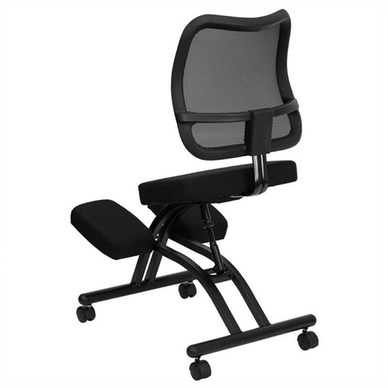 Scranton & Co Mobile Ergonomic Kneeling Office Chair in Black