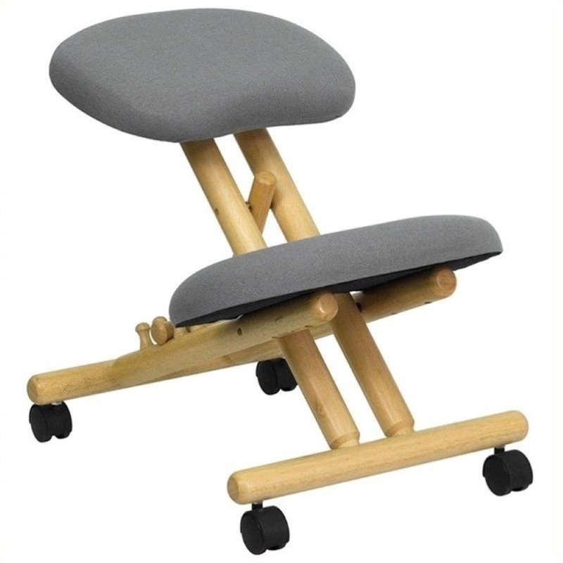 Scranton & Co Mobile Ergonomic Kneeling Office Chair in Gray