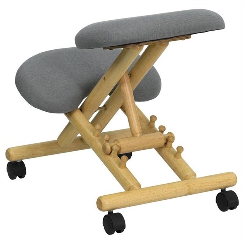 Scranton & Co Mobile Ergonomic Kneeling Office Chair in Gray