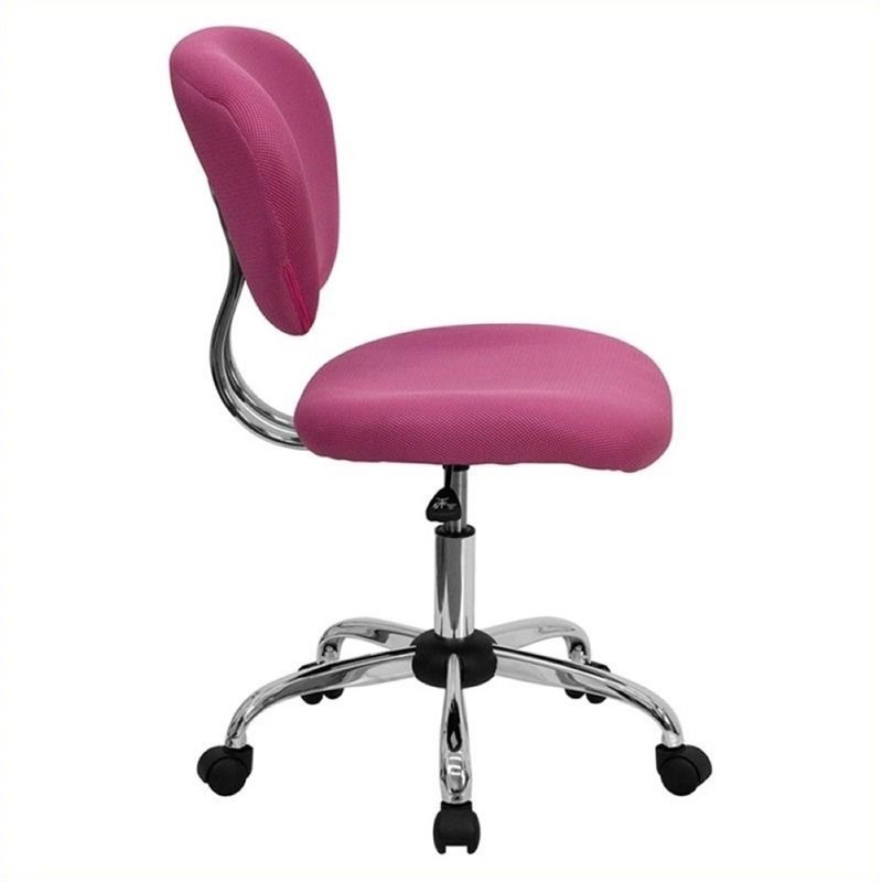 Scranton & Co Mid-Back Mesh Task Office Chair in Pink