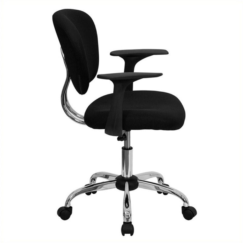 Scranton & Co Mid-Back Mesh Task Office Chair with Arms in Black