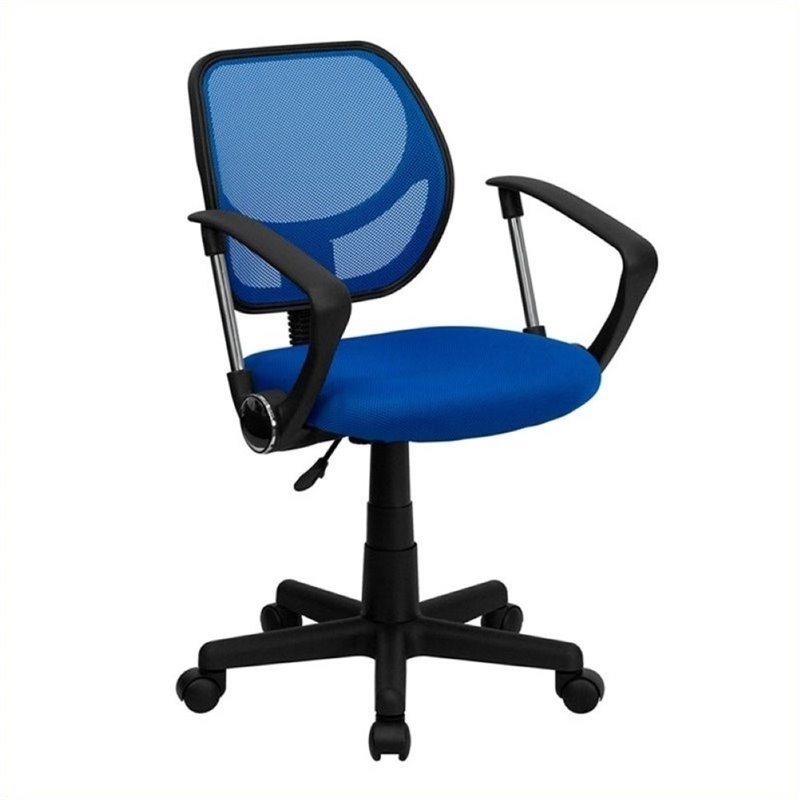 Scranton & Co Mid-Back Mesh Task Office Chair with Arms in Blue