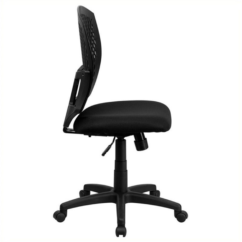 Scranton & Co Mid-Back Task Office Chair with Fabric Seat in Black