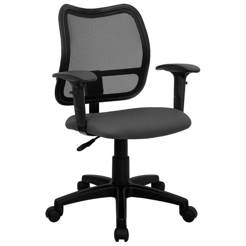 Scranton & Co Mid-Back Mesh Task Office Chair in Gray Fabric