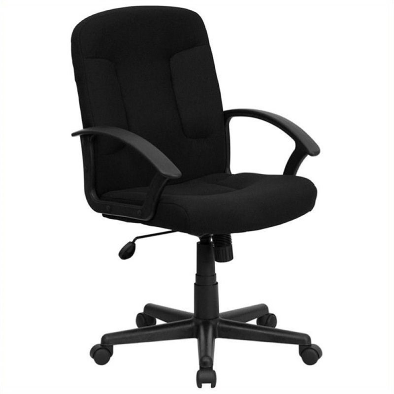 Scranton & Co Mid-Back Office Chair with Nylon Arms in Black