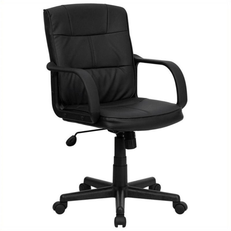 Scranton & Co Mid-Back Office Chair in Black with Arms