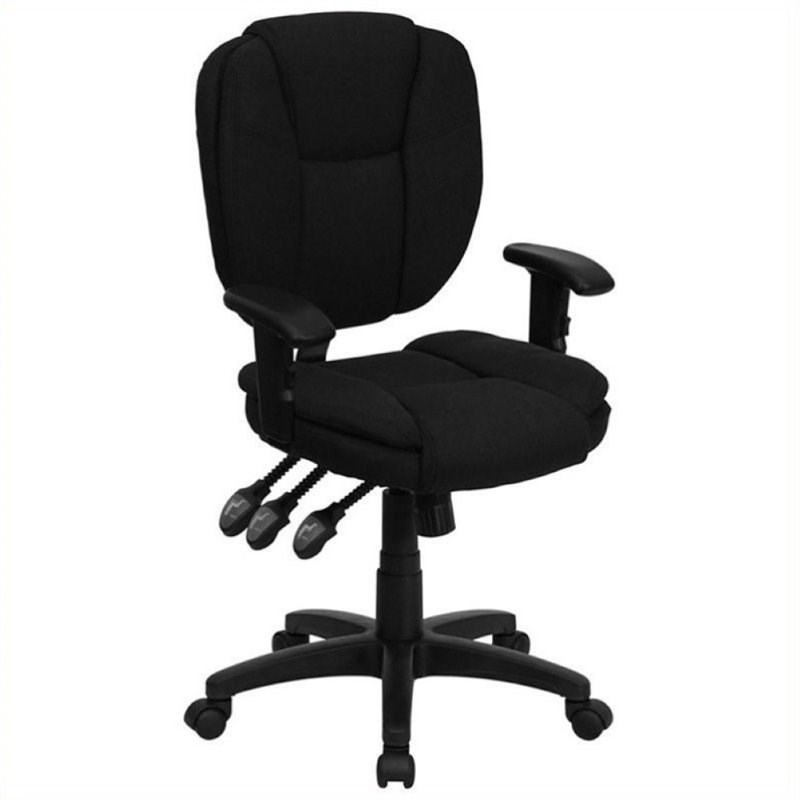 Scranton & Co Mid-Back Fabric Ergonomic Task Office Chair in Black