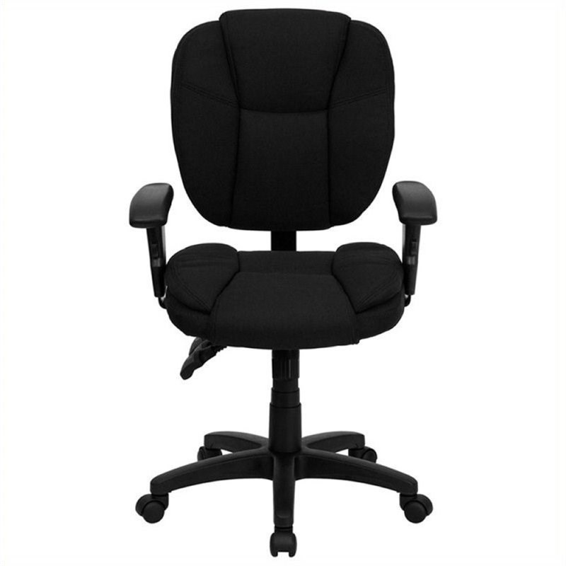 Scranton & Co Mid-Back Fabric Ergonomic Task Office Chair in Black