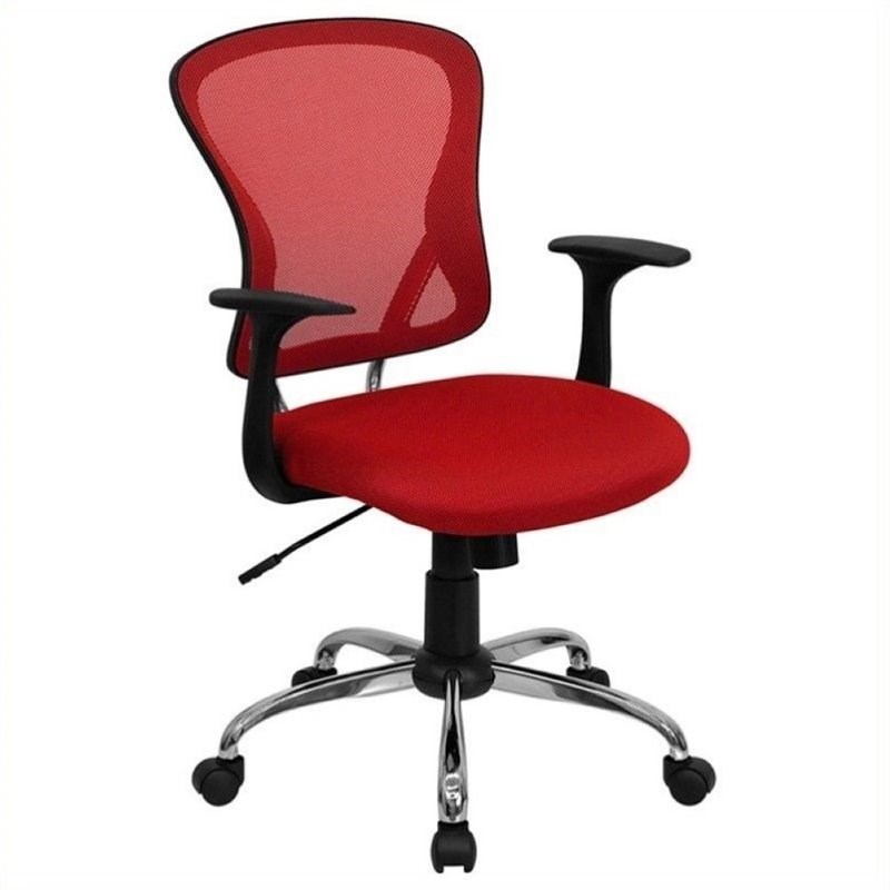Scranton & Co Mid-Back Mesh Office Chair in Red