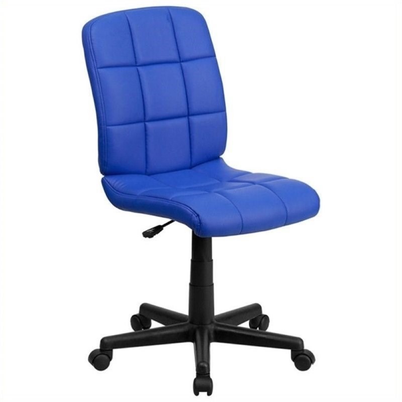 Scranton & Co Faux Leather Mid-Back Office Chair in Blue