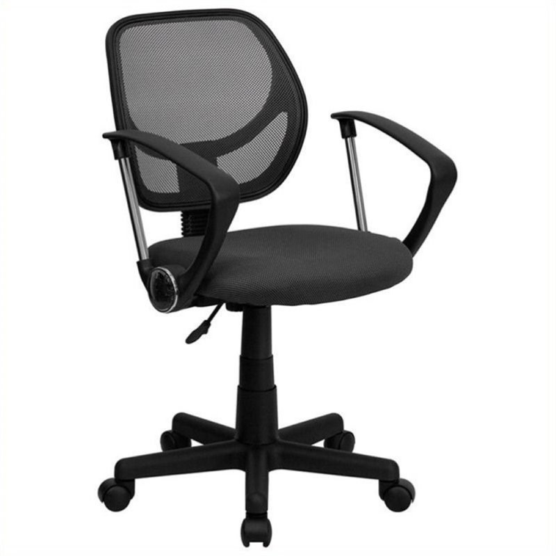 Scranton & Co Mid-Back Mesh Office Chair with Arms in Gray