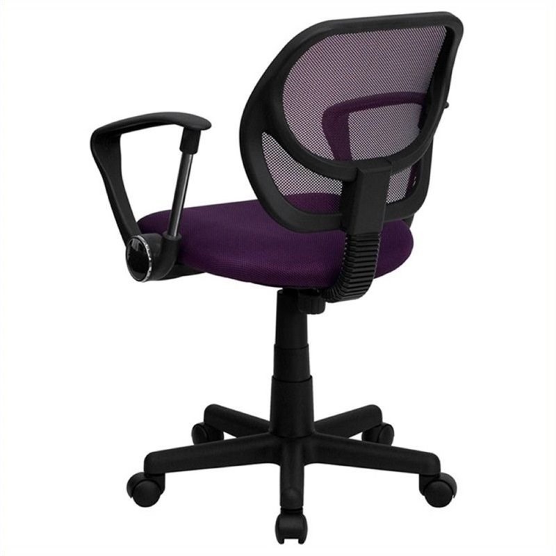 Scranton & Co Mid-Back Mesh Office Chair with Arms in Purple