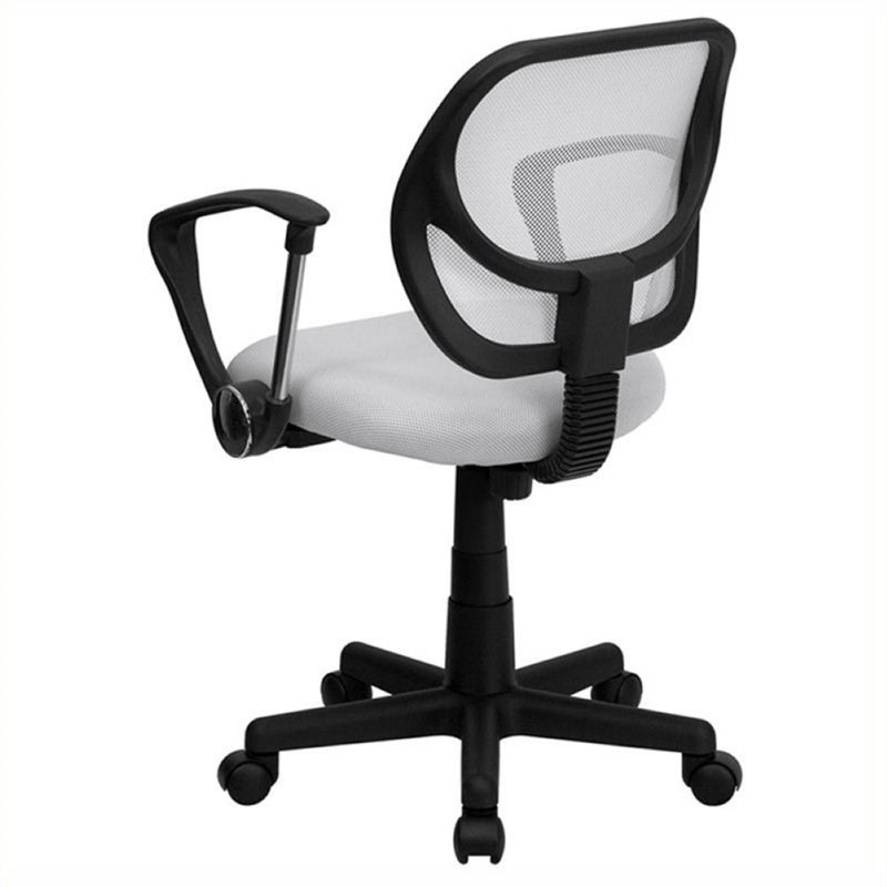 Scranton & Co Mid-Back Mesh Office Chair with Arms in White