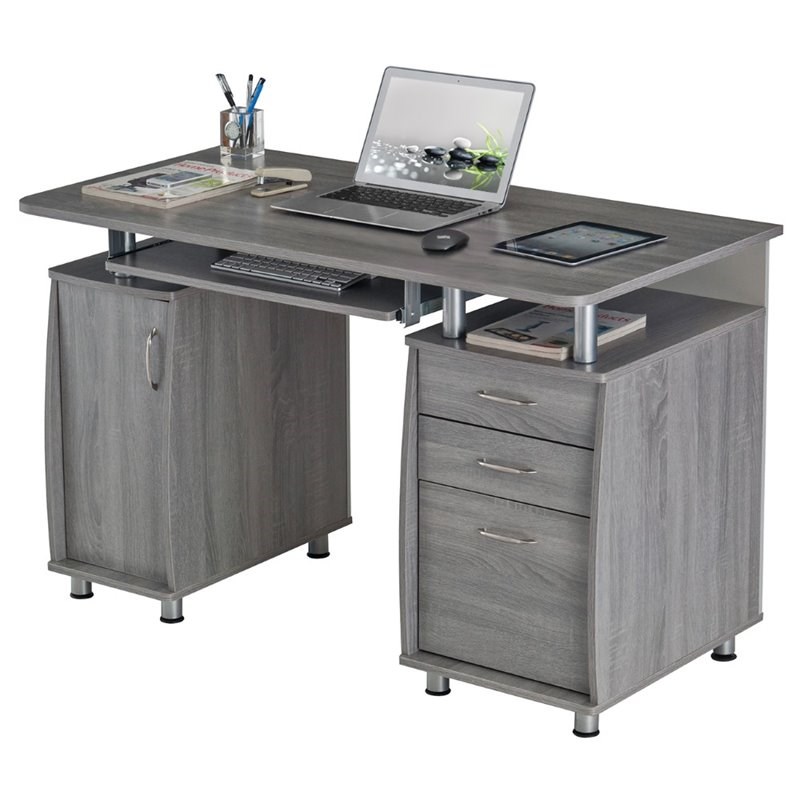Scranton & Co Small Computer Desk in Grey