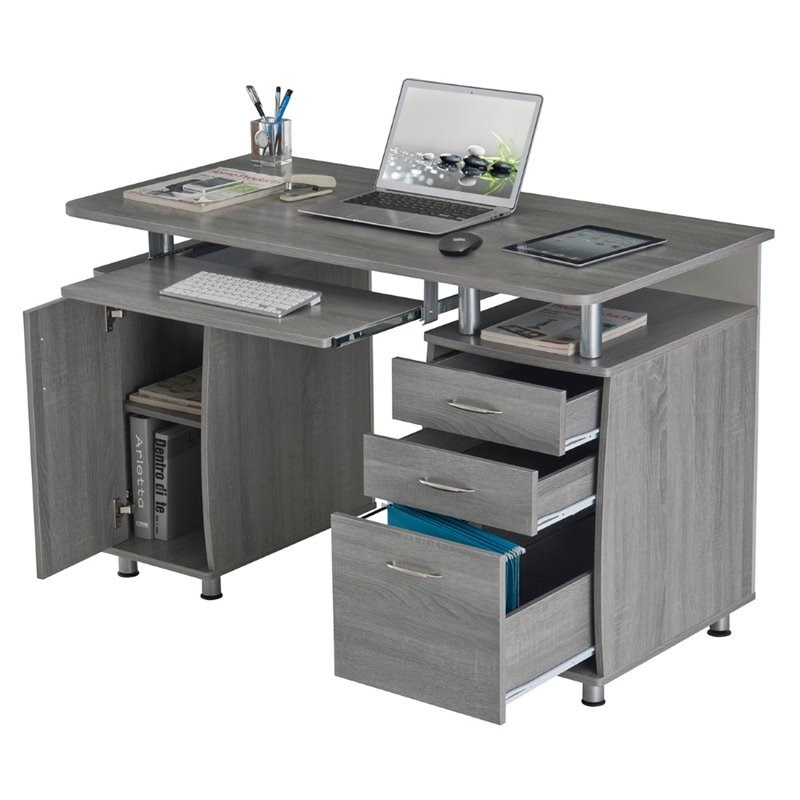 Scranton & Co Small Computer Desk in Grey