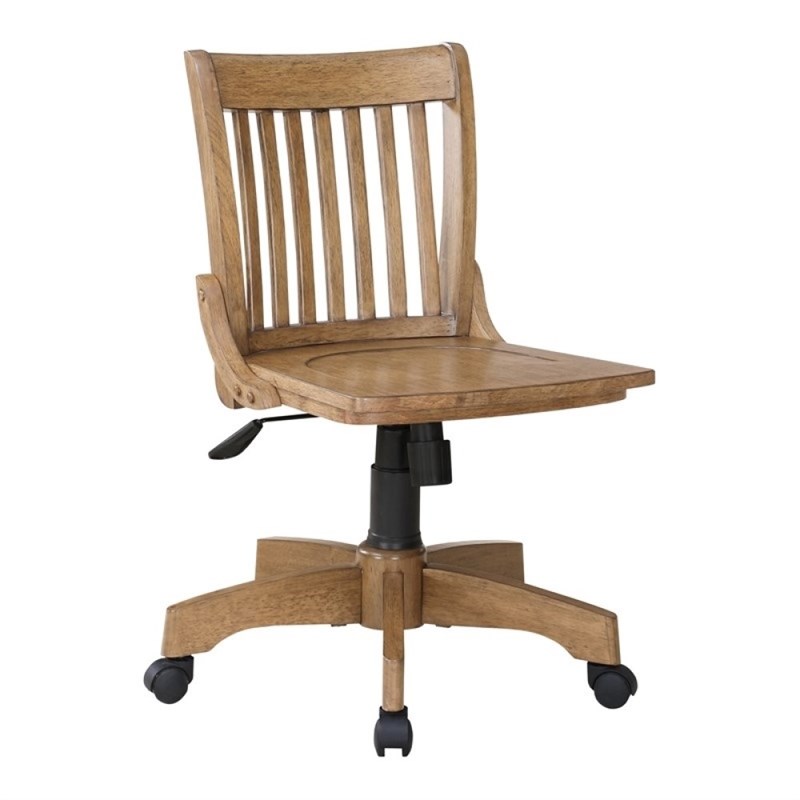 scranton & co armless wood bankers office chair with wood seat in