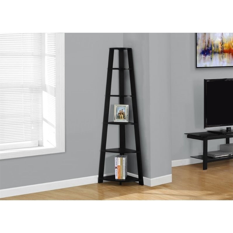 Scranton & Co 5 Shelf Corner Etagere in Black Homesquare