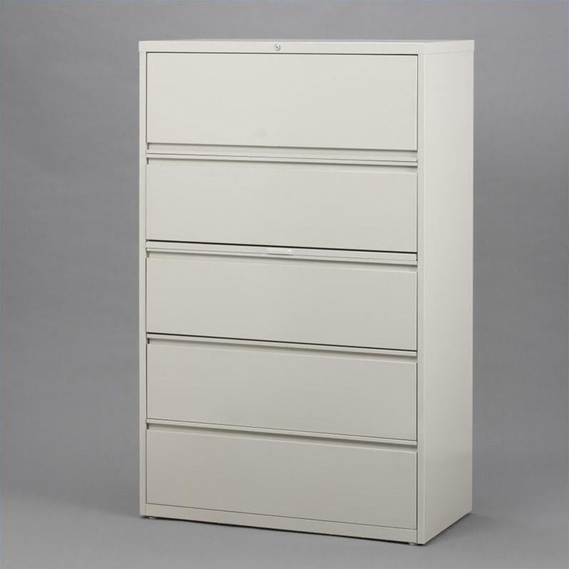 Scranton & Co 5 Drawer Lateral File Cabinet in Putty