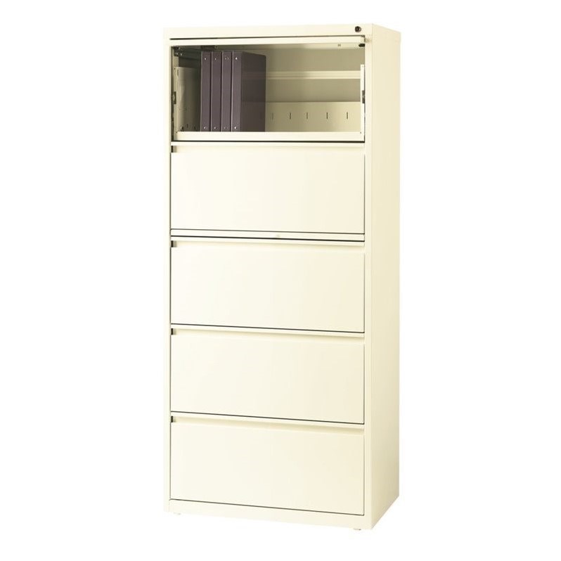 Scranton & Co 5 Drawer Lateral File Cabinet with Binder and Shelf in Cloud