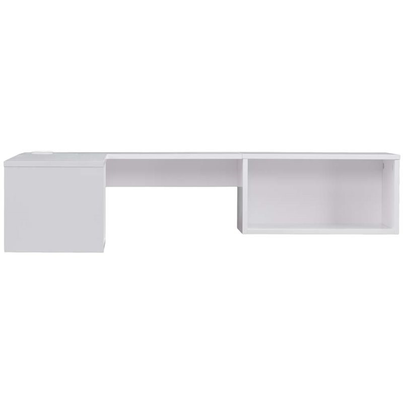 Scranton & Co Wall Mount Corner Floating Desk in White