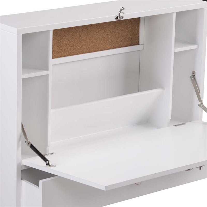 Scranton & Co Wall Mount Folding Floating Desk in White