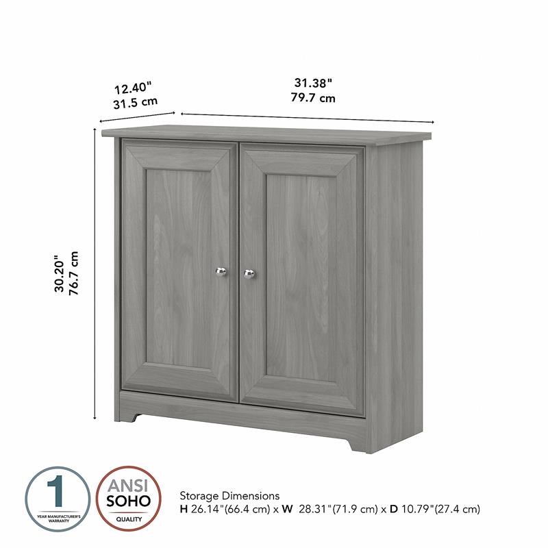 Scranton & Co Furniture Cabot Small Storage Cabinet with Doors in Modern Gray