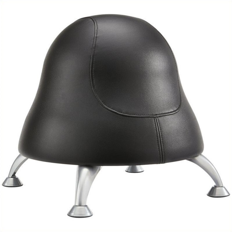 Scranton & Co Vinyl Upholstered Pump Ball Office Chair in Black