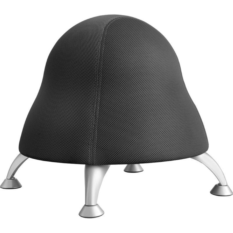 Scranton & Co Low Profile Vinyl Upholstered Ball Chair in Black