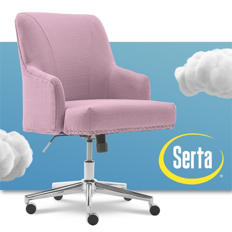 Scranton & Co Home Office Chair in Lilac Purple Twill Fabric | Homesquare