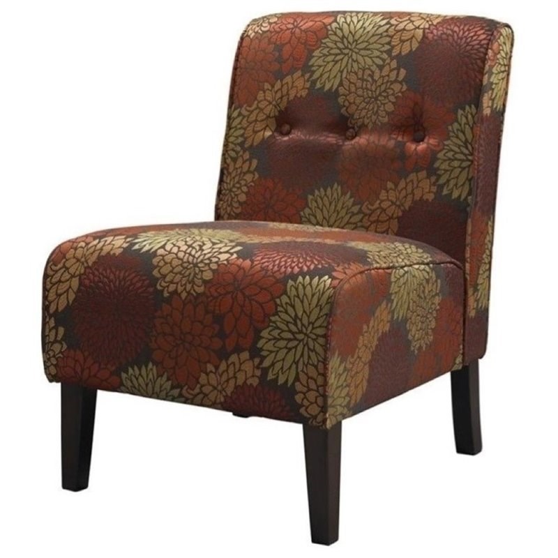 Hawthorne Collection Harvest Fabric Tufted Accent Slipper Chair