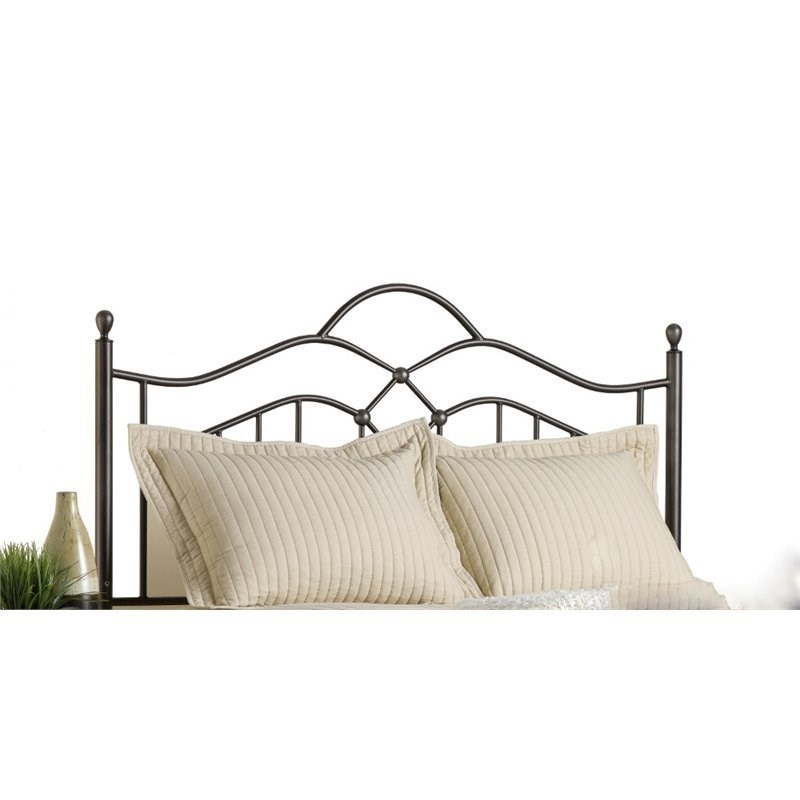 hawthorne collections full queen metal spindle headboard in bronze hc