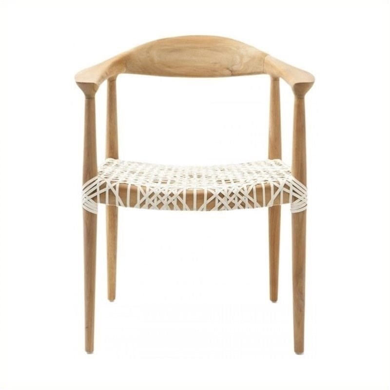Hawthorne Collections Teak Arm Chair in Light Oak