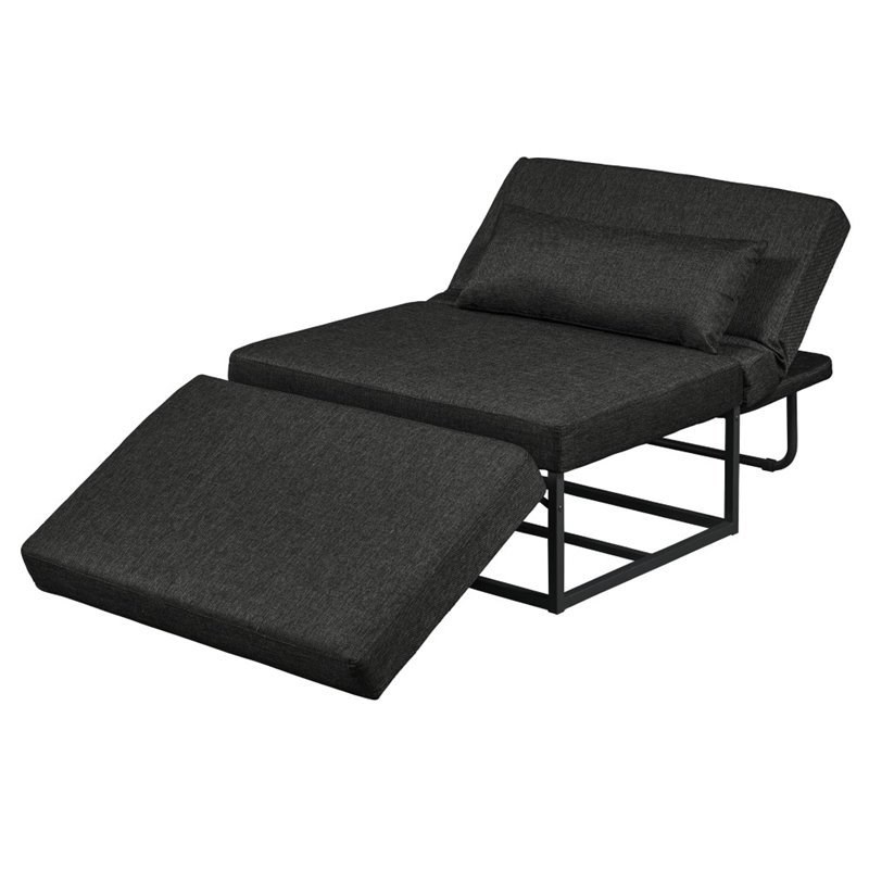 Hawthorne Collection Convertible Chaise Lounge In Charcoal Hc 1569891