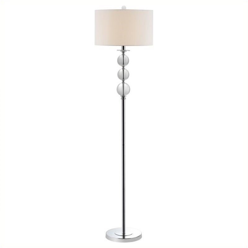 Hawthorne Collection Crystal Glass Globe Floor Lamp with White Shade