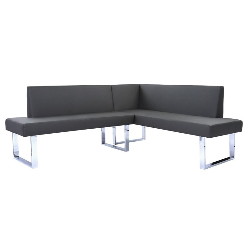 Hawthorne Collections Faux Leather Nook Corner Dining Bench Homesquare