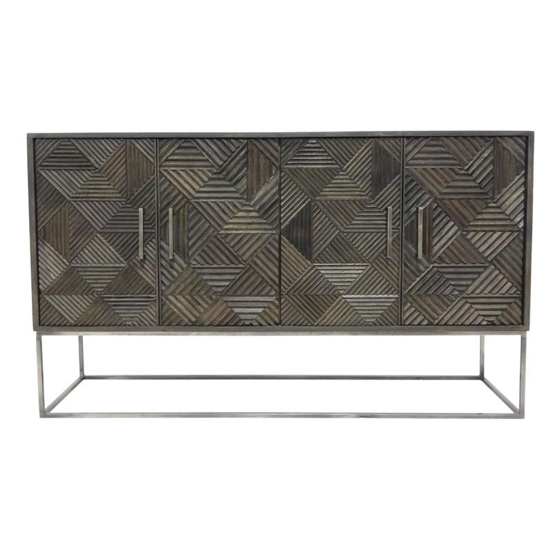Hawthorne Collections Palermo Solid Mango Wood Sideboard - Gray
