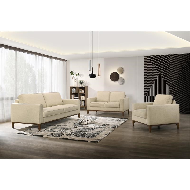 Hawthorne Collections Oakley Contemporary Loveseat - Cream