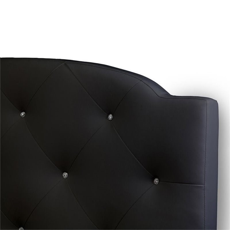 Atlin Designs Upholstered Full Faux Leather Platform Bed in Black