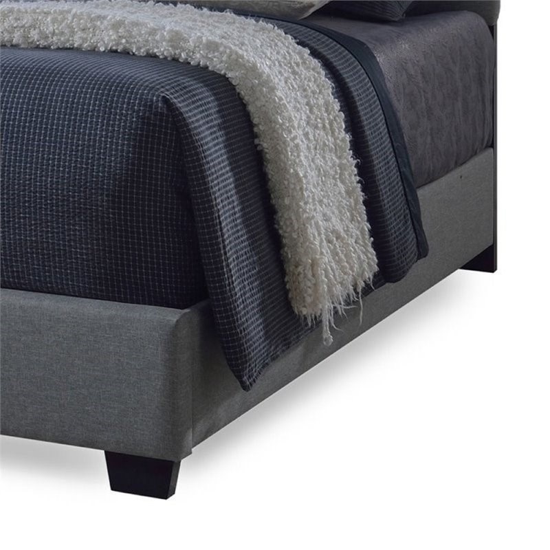 Atlin Designs Upholstered King Tufted Panel Bed in Gray