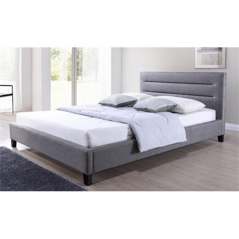 Atlin Designs Upholstered Full Platform Bed in Gray