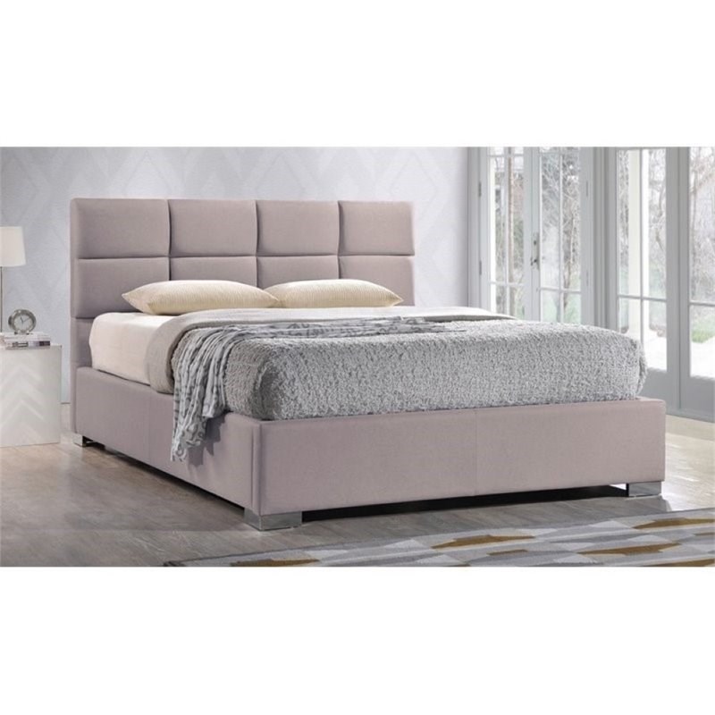 Atlin Designs Upholstered Queen Platform Bed in Beige