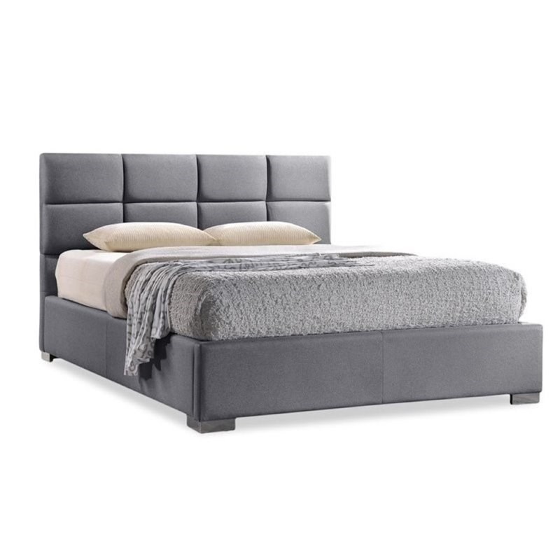 Atlin Designs Upholstered Queen Platform Bed in Gray